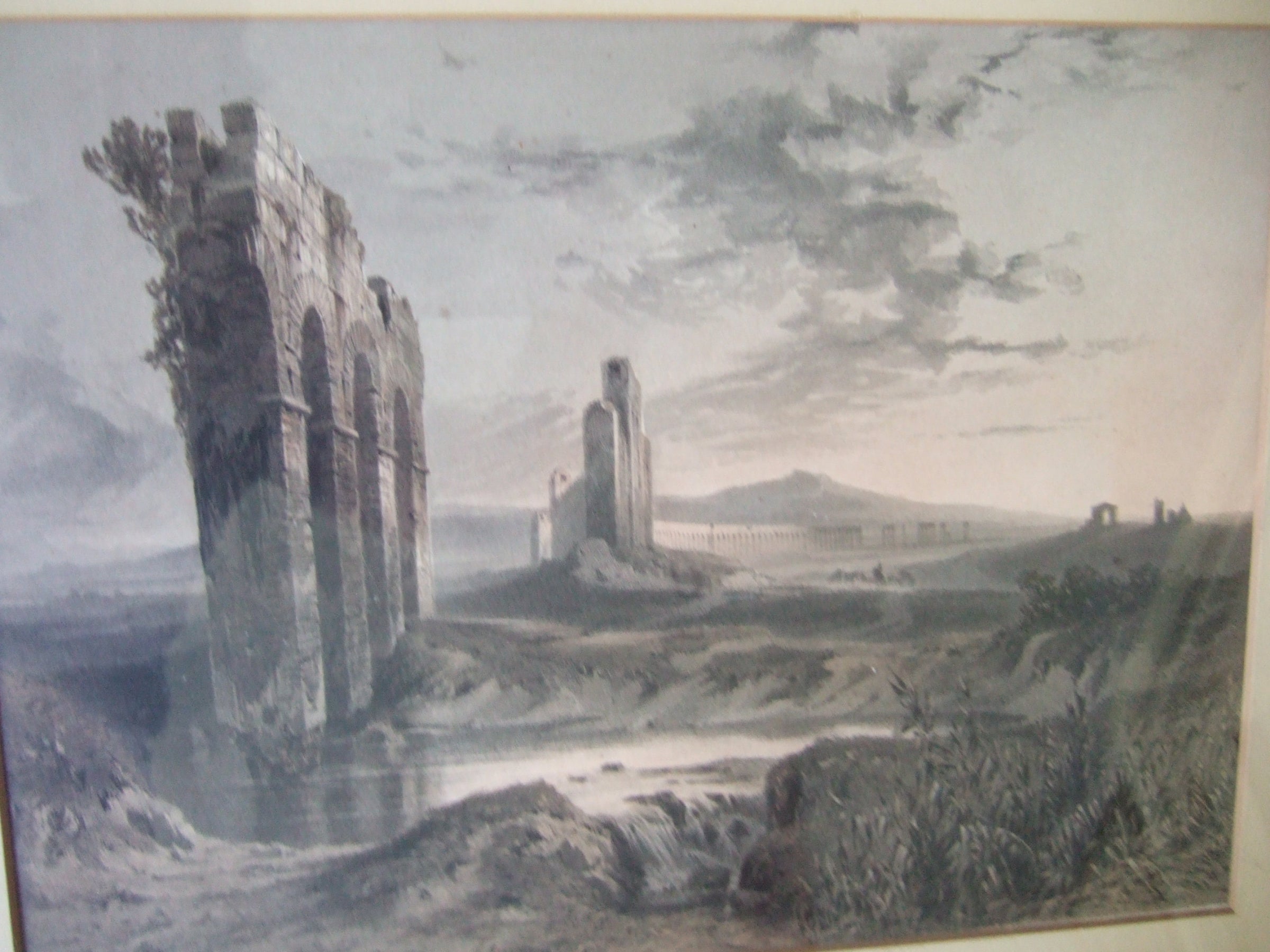 Karl Lindemann-Frommel (1819-1891): lithograph of Aqua Claudia, Rome ...